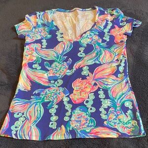 Lilly Pulitzer Colorful Fish Print Women's Top
